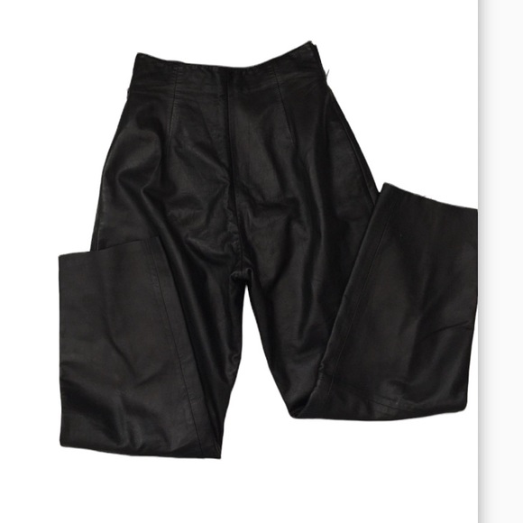 ROGER EDWARDS 100% Leather Black High Waist Pant Trousers - Picture 5 of 8